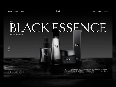 Fas - Beauty and Skincare Company Website Design Hero Section beauty branding company company profile dark international landing page layout luxury skincare ui ui design uidesign ux web design web layout webdesign website website design website layout