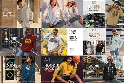Hoodie Premium Bundle apparel brand bundle cloth easy female hoodie mockup bundle hoodie premium bundle hoodie template hq isolated logo male model professional sweatshirt template