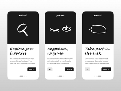 Onboarding — Daily UI #023 app daily dailyui design figma interface onboarding onboarding design podcast podcast app ui ux