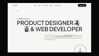 New Portfolio Website animation bold typography figma. minimalism product design ui web design