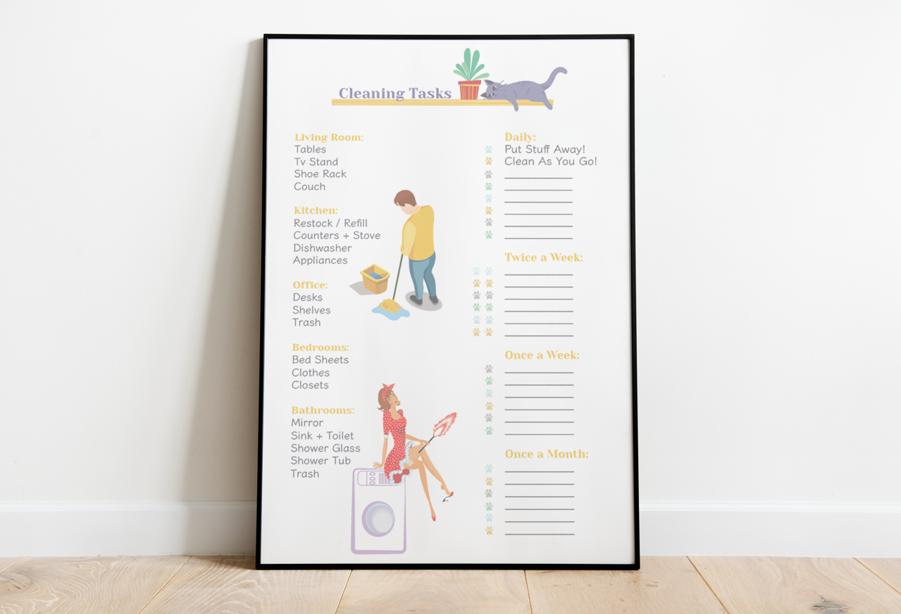 FREE Cleaning Planner app cleaning customizable design graphic design illustration illustrator journal photoshop planner planner design planners poster print design printable tasks typography vector