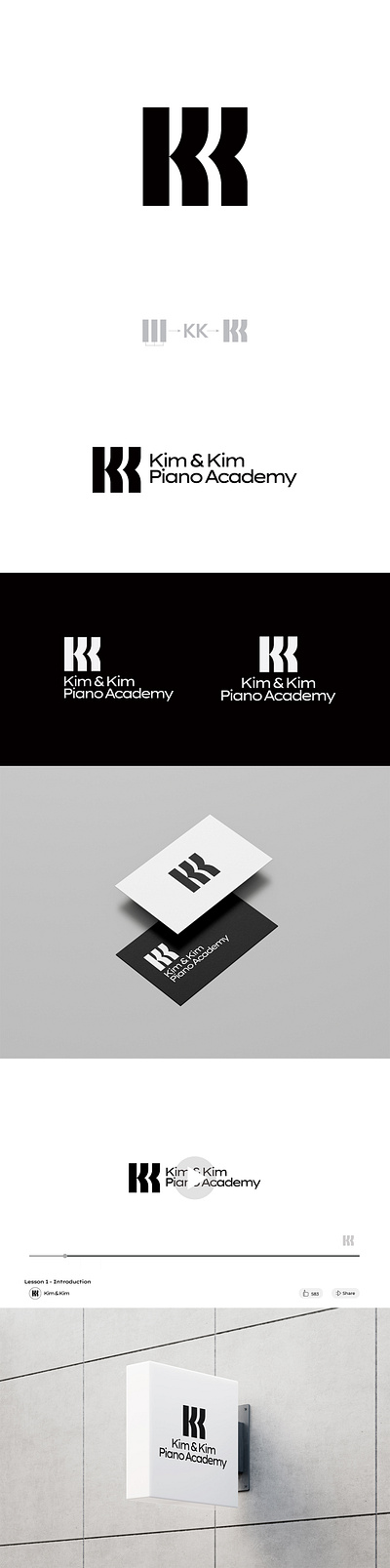 Kim & Kim Piano Academy academy initials k letter lettermark piano piano keys