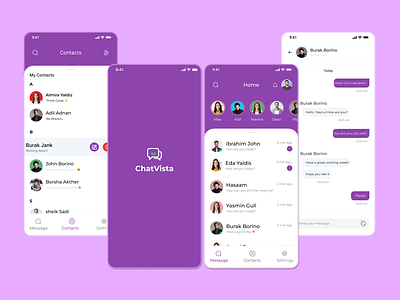 ChatVista-Text Messaging App branding chat chatting communication app design ecommerce website figma graphic design illustration messaging app mobile design mobile ui text texting app ui ui ux user interface ux