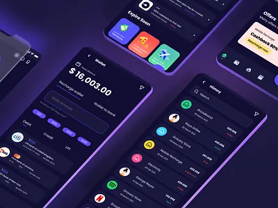 Payou UI Kit with Design System app bank cashback credit debit design system figma history illustration money neel offer prakhar receive recharge sebd sharma ui ux wallet