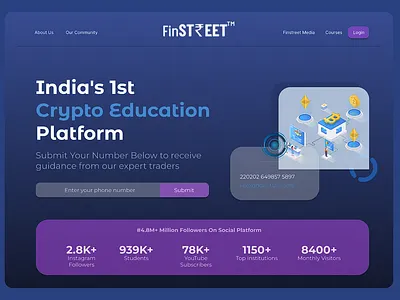 Crypto education website crypto education task ui work