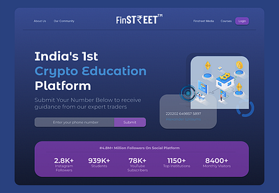 Crypto education website crypto education task ui work