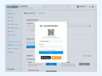 Set-up Authentication app auth authentication branding design graphic design logo security set up authentication settings ui uiux ux ux design vector verification web design web ui