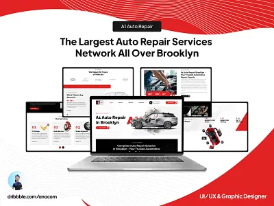 A1 Auto Repair Website UI/UX Design 🦄 design mockup ui ui design uiux web website ui website ux webui webux