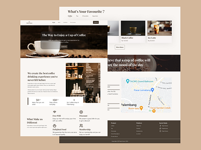 Coffee Shop's Landing Page branding business website coffee shop coffee shop website company profile landing page personal exploration ui design umkm website