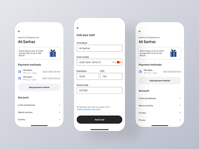 Link Card Mobile App Ui app card card link age connect card connection app connection card design link link card link card connection link card dashboard link card design link card feature link card interface link card option link card screen link card ui link vard setup screen ui