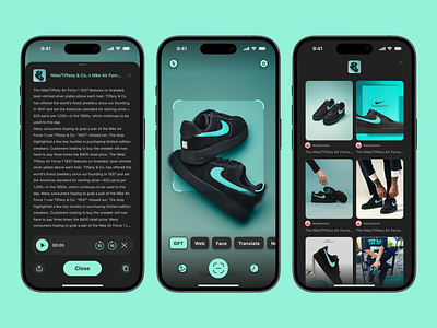 Lens AI: Mobile App graphic design ui