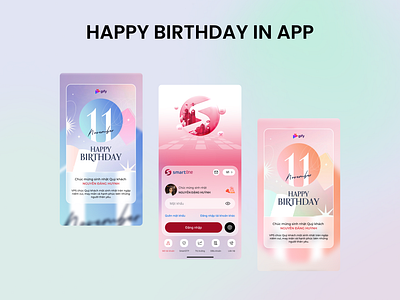 Happy birthday in app app branding design graphic design illustration typography ui ux