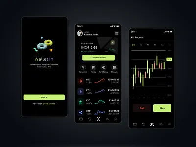 Crypto Wallet Mobile App ai app branding crypto design graphic design mobile mobile app ui ux website