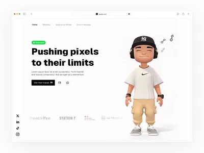 Freelance Website Design avatar character designer freelance landing minimalist portfolio ui uxui web website