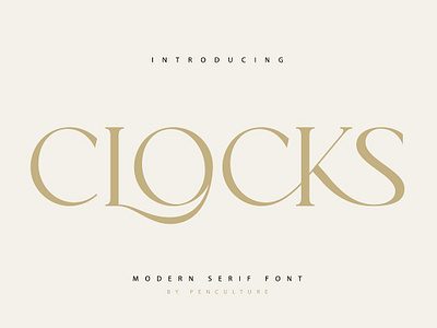 Clocks Typeface beautiful brand classy elegant logo logotype luxury magazine modern packaging sans serif type typeface wedding