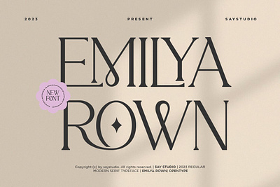 Emilya Rown - Classy Ligature Serif art deco font classy display beautiful elegant elegant font fashion font font ligature minimal font modern serif serif font serif typeface typeface wedding font