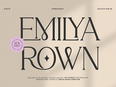 Emilya Rown - Classy Ligature Serif art deco font classy display beautiful elegant elegant font fashion font font ligature minimal font modern serif serif font serif typeface typeface wedding font