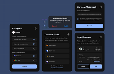 Opt-in Notification Modals. figma ui design web3