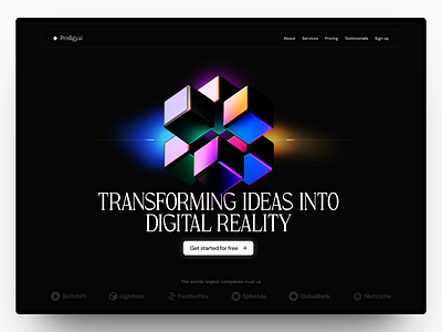 Prodigy AI - Development Assistant Website 3d ai branding design graphic design landing page ui web design website