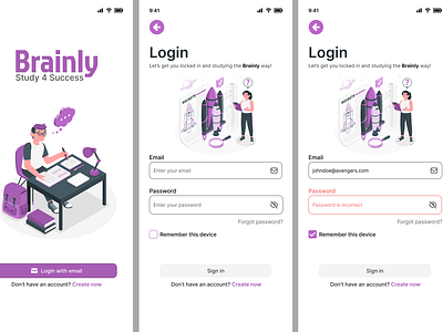 Brainly App Login/Signup Flow challenge figma login page signup page ui design ui ux