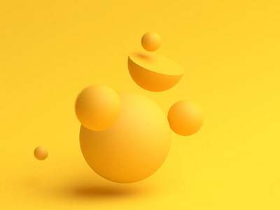 Yellow spheres 3d abstract animation art background blender branding clean design endless loop minimalist motion graphics render shape simple spheres visual yellow color