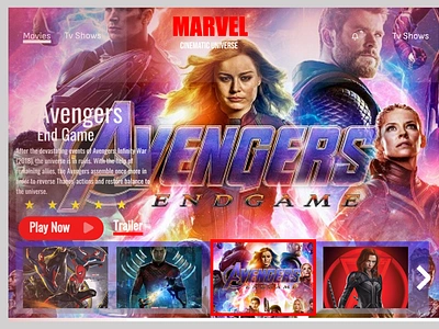 MCU OTT Streaming Appp branding design graphic design logo marvel netflix ui