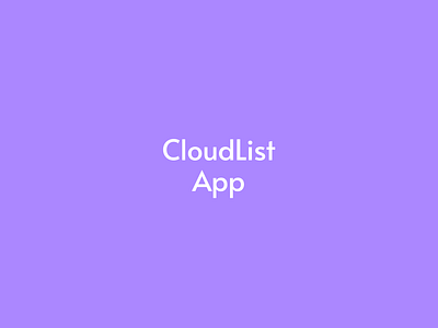 CloudList App design