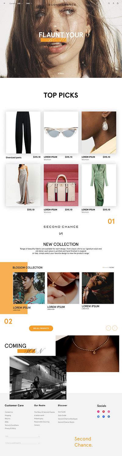 ecommerce web ui/ux second chance brand redesign branding graphic design ui