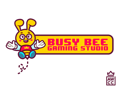 Busy Bee Gaming Studio (Logo Design) art bee branding busy busy bee character crown design development digital game game dev gamer gaming graphic design illustration logo studio vector video games