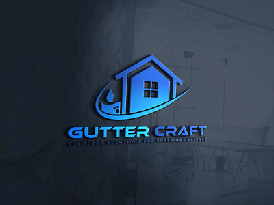 Gutter Craft 2d 3d branding business logo design graphic design gutter gutter craft house logo logo mark minimalism rea real state water