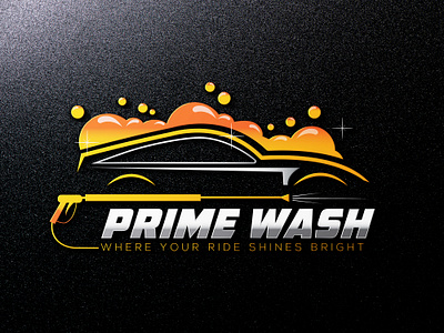 Prime Wash 2d branding business logo car logo car wash design graphic design illustration logo logo mark minimalism ui washing logo