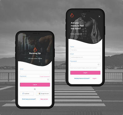 Fitness App - Login and Sign Up ui