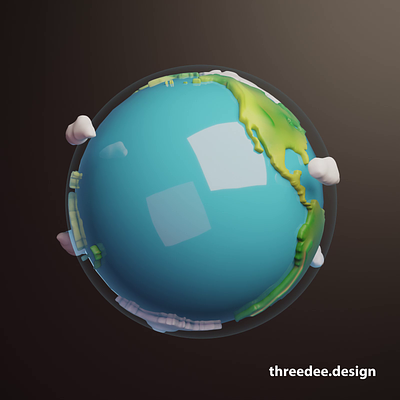 3D world 3d 3d animation 3d emoji 3d world blender design earth emoji emoji set emoticon globe illustration library looping motion graphics resources ui world