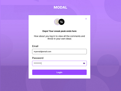 UI Design Modal avatar components graphic design input field modal ui ui design website