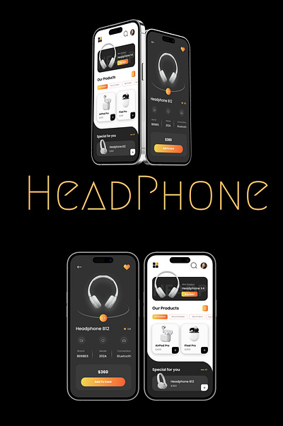 UI Design for Headphone online shop Mobile App graphic design headphone mobile app online shop ui ui design ux