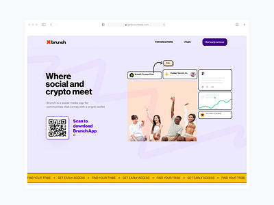Descoped exploration: Brunch website landing page social media website website design