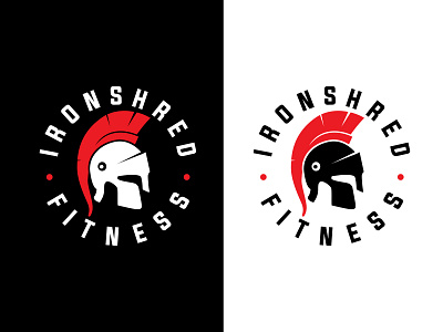 IRONSHRED FITNESS logo bodybuilding branding bulk design fitness gym iron logo logo design shred spartan supplement warrior