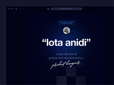 Experiment: WIP Portfolio dark theme portfolio