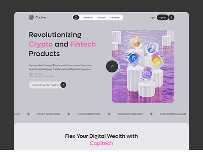 Capitech Landing Page branding crypto landing page crypto nft design finance landing page fintech fintech landing page graphic design illustration landing page landing page design nft landing page saas saas landing page typography ui ui ux ux vector website design