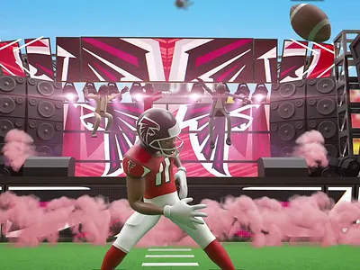 Julio Jones and the Migos 3d after effects american football cinema 4d football julio jones maya migos music simulation smoke stadium
