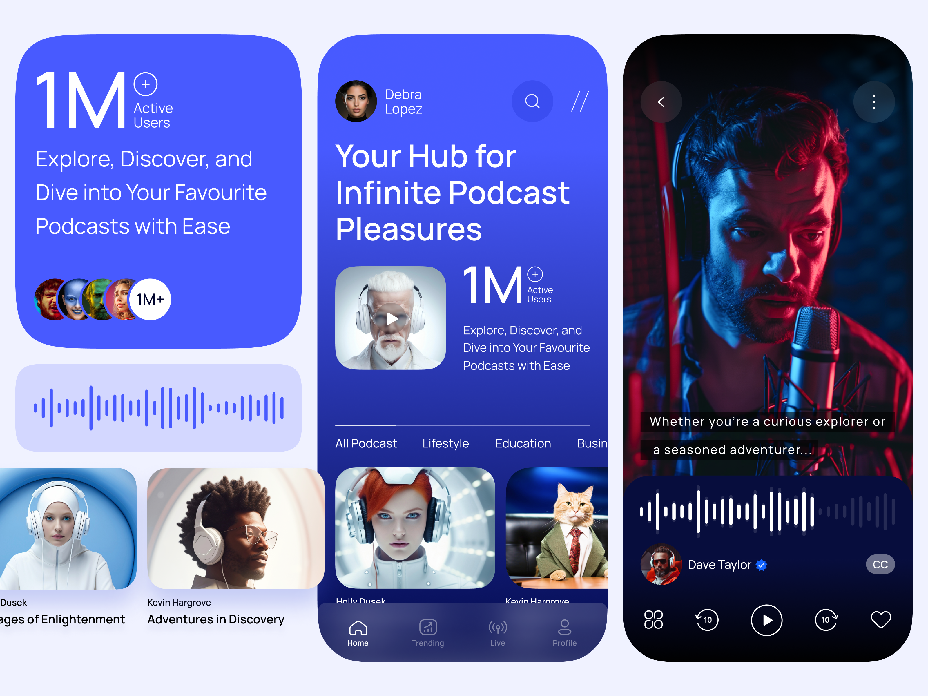Podcast Mobile App UI app app design audio book dark ui eduction freelance mobile mobile app mobile app design mobile app ui music player podcast podcast design podcast ui podcasting technology ui ux