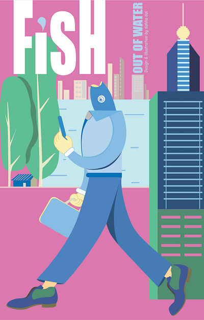 Fish man illustration character design graphic design illustration