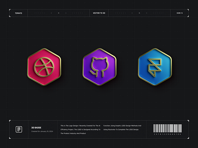 3D Badge 3d color design icon illustration logo ui