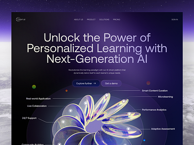 Learn.ai - Personalized AI Learning Platform ai ai learning ai platform artificial education edutech landing page learning learning platform microlearning personalized saas saas saas ai saas learning web web design website website design