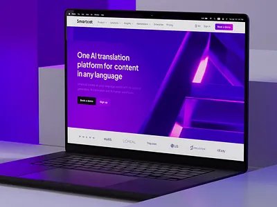 Smartcat website 3d layout product website promo website promotional website saas saas website typography ui web web design web layout web ui website website design