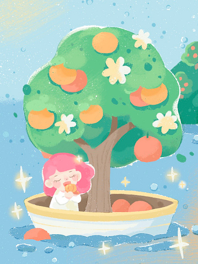 Orange tree illustration