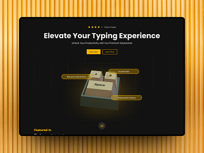 Keyboard Brand Landing Page Design 3d blender3d graphic design landing page spline3d ui web design