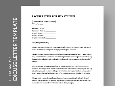 Excuse Letter for Sick Student Free Google Docs Template absence absent docs excuse excuse letter excuse letter template free excuse letter template free google docs templates free template free template google docs google google docs letter sick student excuse letter student template