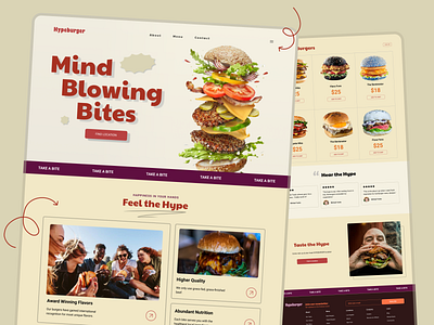 Hypeburger - fast food e-commerce landing page clean fast food graphic design landing page ui ui challenge web