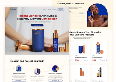 Radiant - Elegant Cosmetic Landing page clean cosmetic graphic design landing page ui ui challenge web
